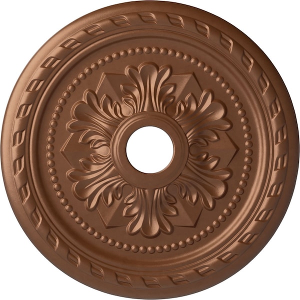 Ekena Millwork Palmetto Ceiling Medallion (Canopies up to 3 5/8"), 23 5/8"OD x 3 5/8"ID x 1 5/8"P, Polished Copper CM23PMPOS - main